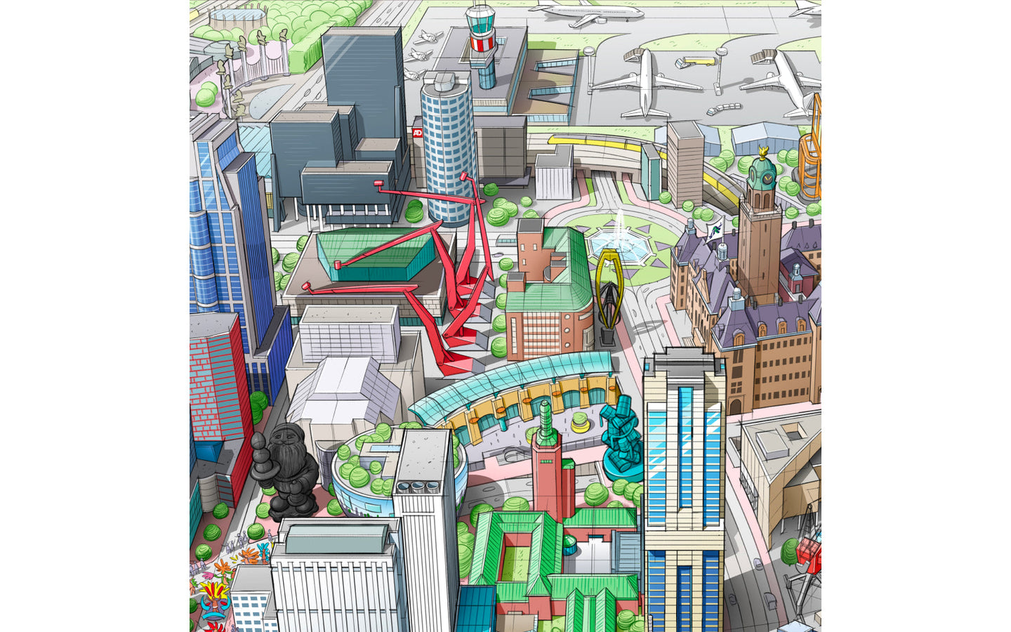 Puzzel Rotterdam in Vogelvlucht - afbeelding 4