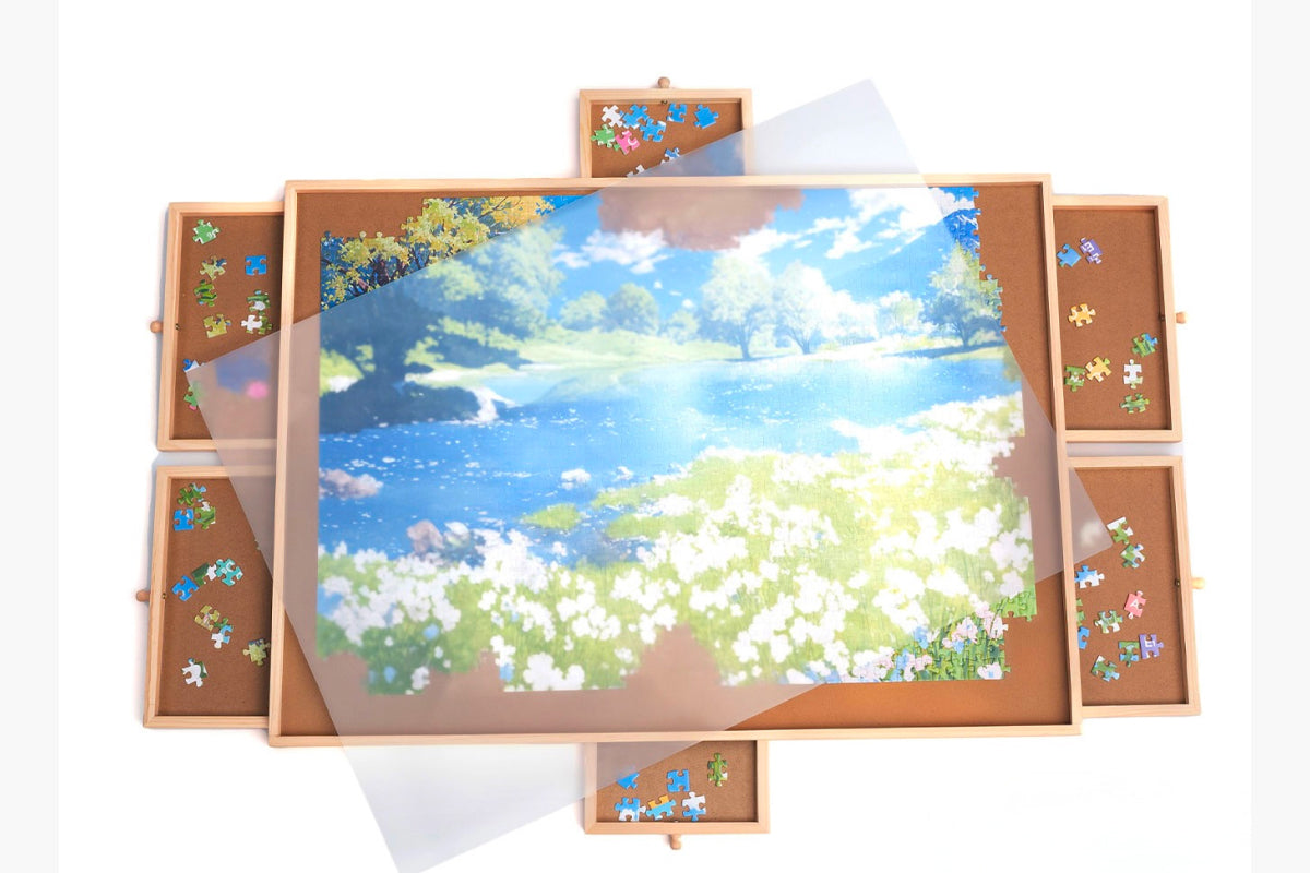 Draaibaar houten puzzelbord met opbergsysteem (1000 stuks) - afbeelding 1